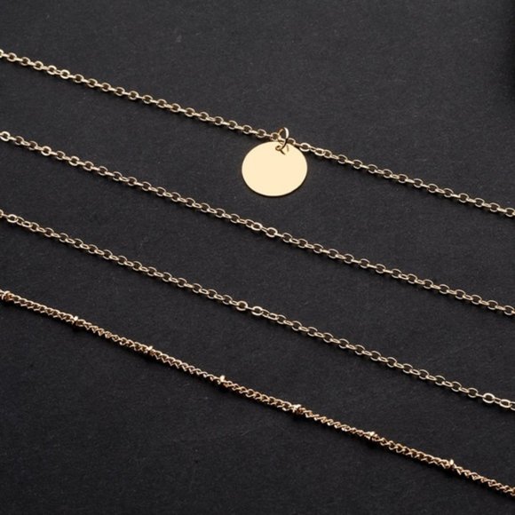 Dainty Multilayer Coin Necklace (Gold) - Picture 3 of 6